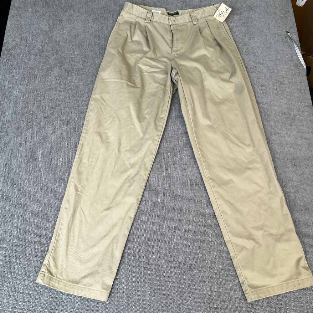 Vtg Dockers Chinos Pants Mens 34x34 Khaki Pleated Straight Leg Office Career